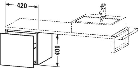 LC582105151 Шкафчик для компактной консоли L-Cube #LC5821 420 x 477 мм Сосна коричневая, декор Duravit - Вид №1