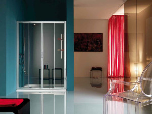 2-местная нишевая душевая кабина с пластиной