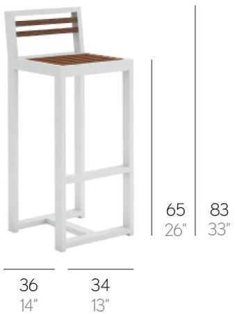 GANDIABLASCO Высокий табурет со спинкой Dna teak sun-id-1426209 - Вид №3