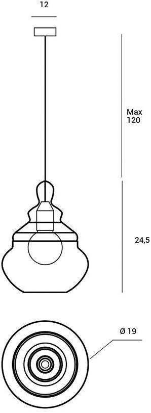 Miloox ADONE Подвесной светильник с прозрачным стеклянным диффузором  1744.14  - Вид №3
