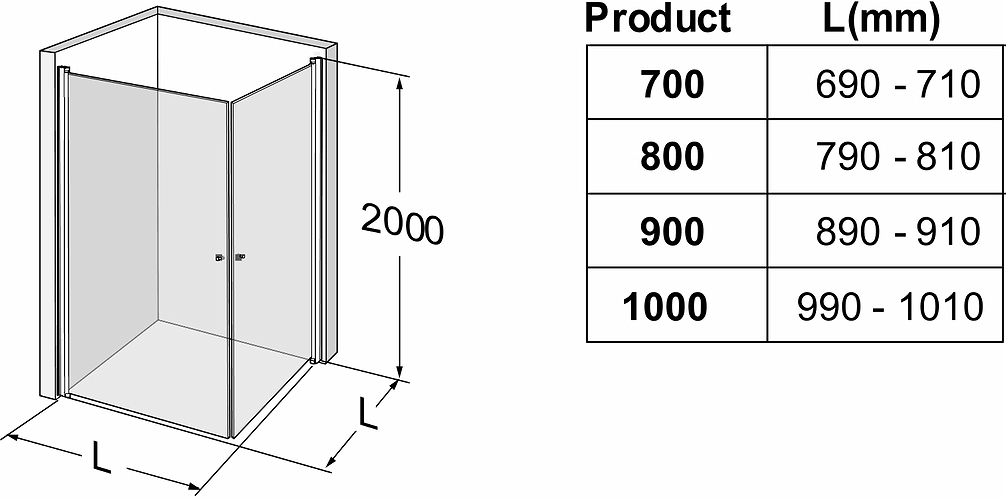 500.985.00.5 IDO Showerama 10-02 прямая душевая стенка, IDO Showerama 10-02, матовый профиль / матовое стекло, 700x1000 мм  - Вид №3