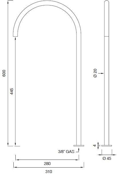Ceadesign Установленный на палубе поворотный излив Free ideas Fre 68 - Вид №1