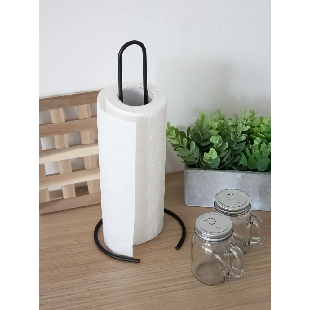 Держатель для кухонных бумажных полотенец KONSENSA 30 см сталь цвет черный STLM-2017092 - Вид №3