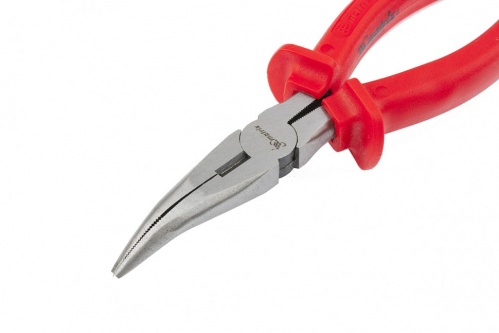 Длинногубцы изогнутые Econom 160мм шлифованные пластмассовые рукоятки MATRIX 12539 - Вид №4