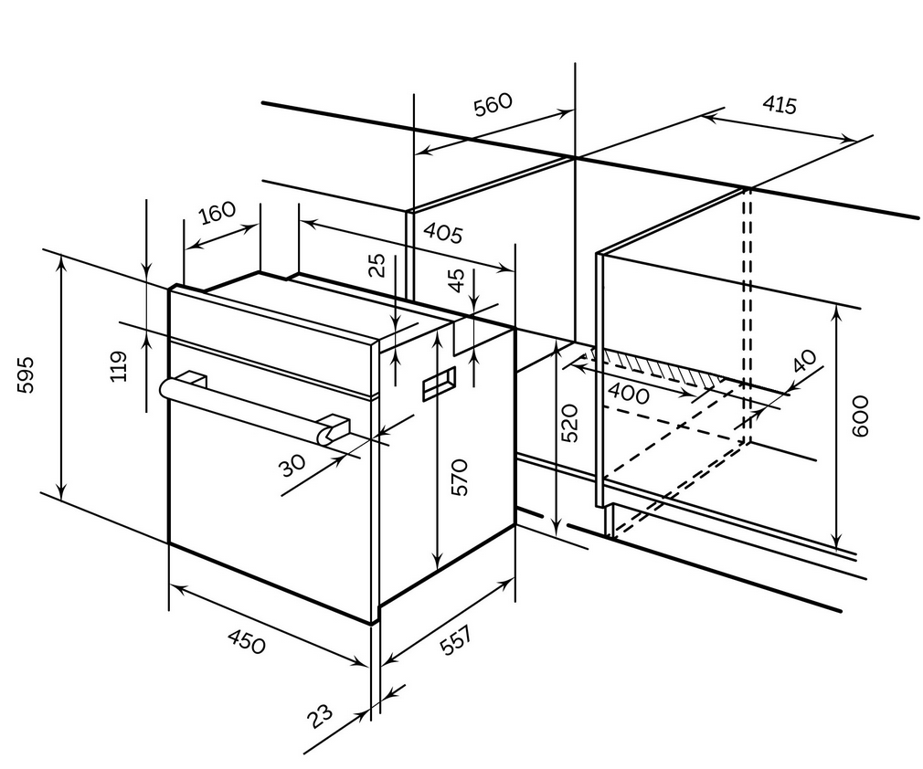 9183799 Электрический духовой шкаф LEX EDM 4540 BL черный STDN-0028945 - Вид №4