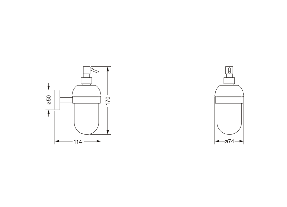 Дозатор для жидкого мыла с настенным держателем JOERGER Charleston Royal 619.00.006.000 - Вид №1