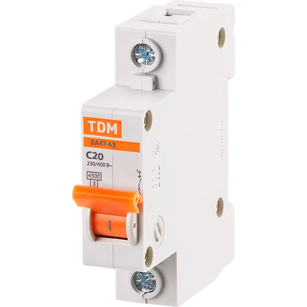 Автоматический выключатель TDM Electric ВА47-63 1P C20A 84399474 STLM-0049248