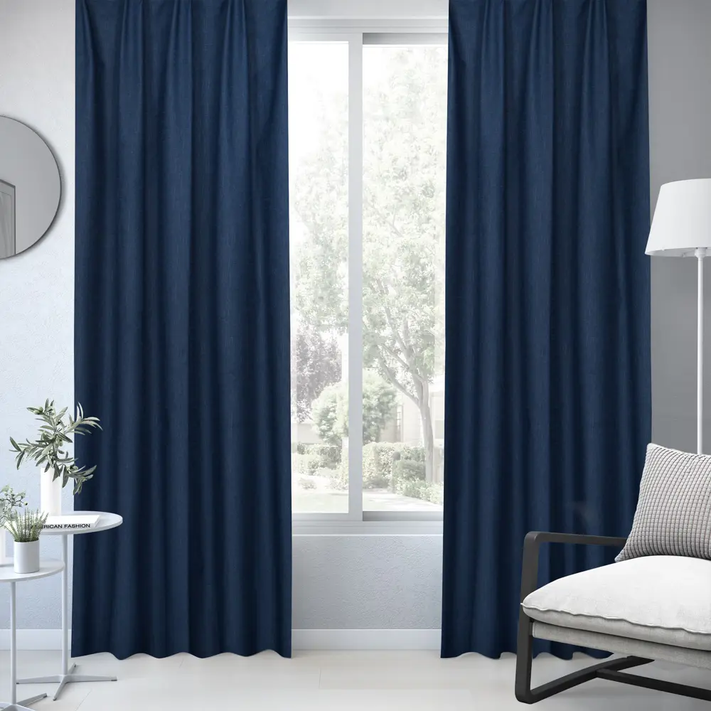 Штора на ленте Inspire Somo 160x280 см цвет голубой 89343231 STLM-2005370 