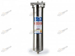 Корпус фильтра Тайфун 20BB х1" нерж. сталь для хол. и горячей воды со сливом ГЕЙЗЕ 50648