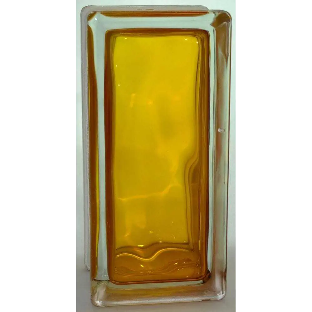 Стеклоблок Vitrablock Волна окрашенный внутри половинка цвет медовый STLM-2014880