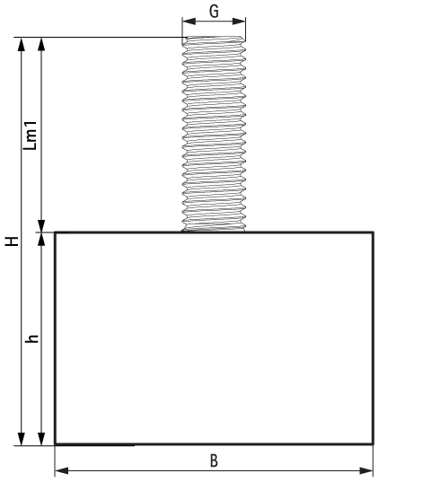 2801700750 VibraTek® SB-M Silentblock a rubber silentblock with one external thread walraven  - Вид №1