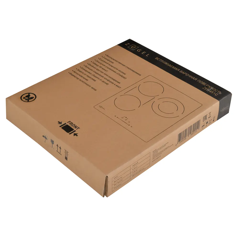 Стеклокерамическая варочная панель Zugel ZEH451C 45x4.4x52 см 3 конфорки цвет черный STLM-2121286 - Вид №7