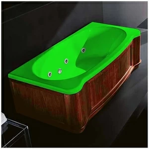 Ванна Gruppo treesse New Classic Young STD-V6747-DX-WO-ZE зелёная с гидромассажем и дезинфекцией прямоугольная правая деревянная панель орех