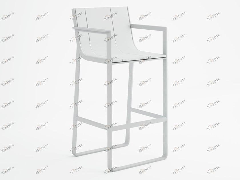 GANDIABLASCO Высокий табурет из алюминия в современном стиле с подлокотниками Flat sun-id-1491493