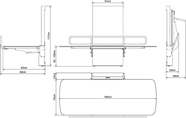 Настенный пеленальный столик для взрослых Ropox VARIO ARCH-00026011 - Вид №1