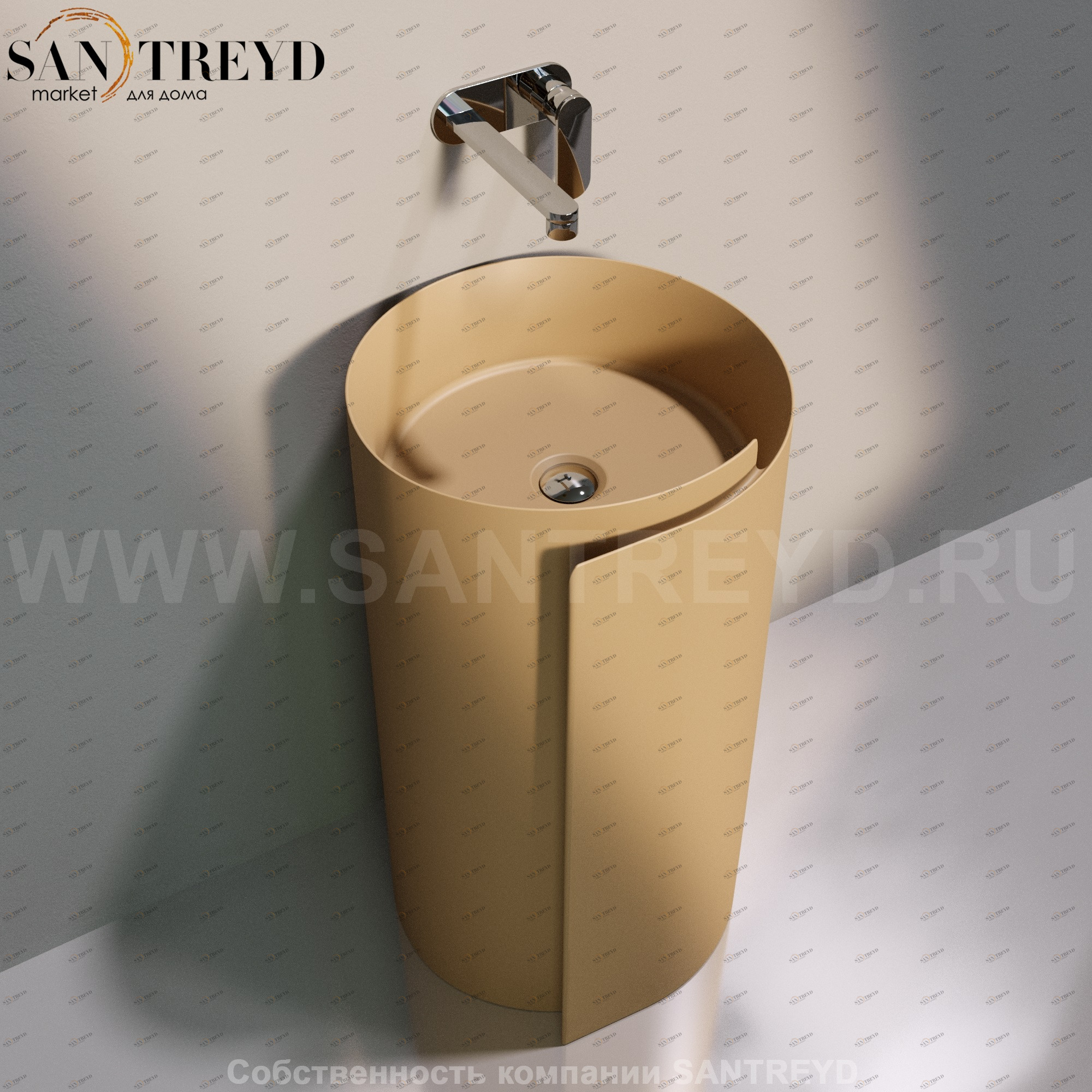 MR44P9004 Напольная раковина стоящая круглая Ceramica Flaminia Roll