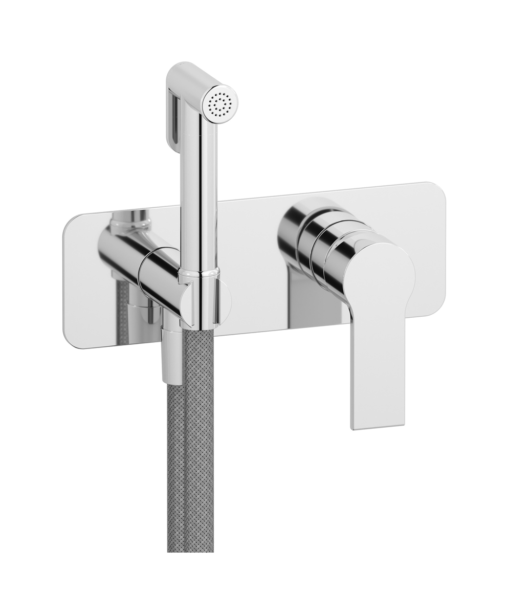 Внешние части гигенического душа со смесителем. WE ARE IB wo400mb Chrome Whynot