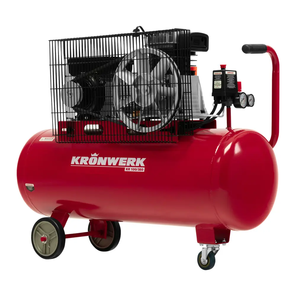 Компрессор сетевой ременной масляный Kronwerk 58106, 100 л 380 л/мин STLM-2196351 - Вид №4