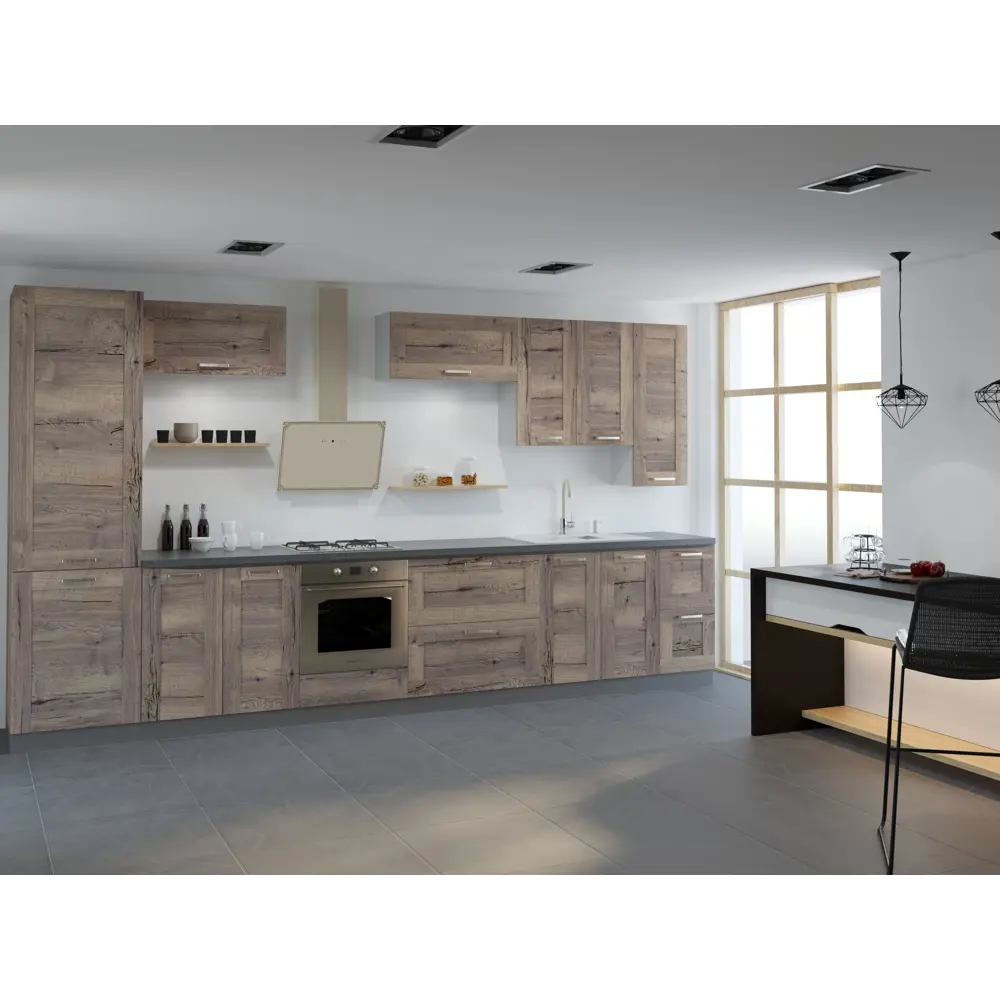 Фасад для кухни Delinia ID «Рошаль» 44.7x102.1 см в цвете темное дерево 86881125 STLM-0867388 - Вид №7