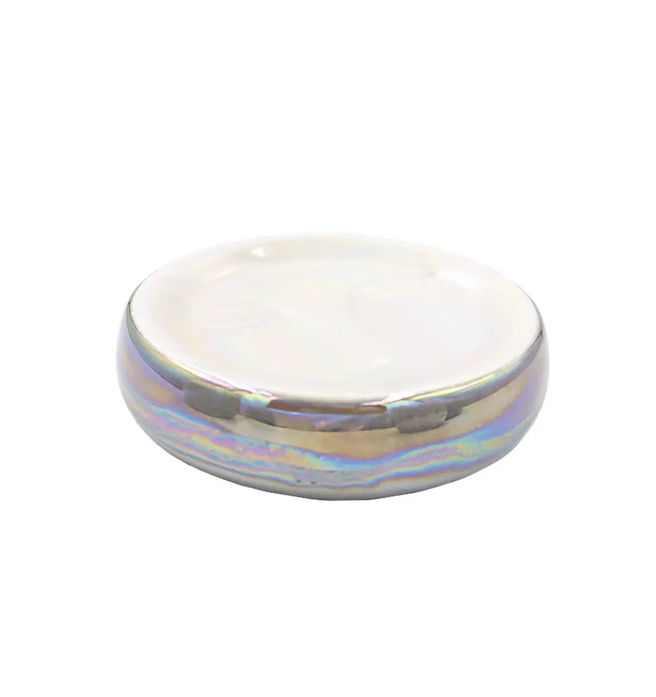 Мыльница BATH PLUS Belle в перламутровом светло-сером оттенке 88378686