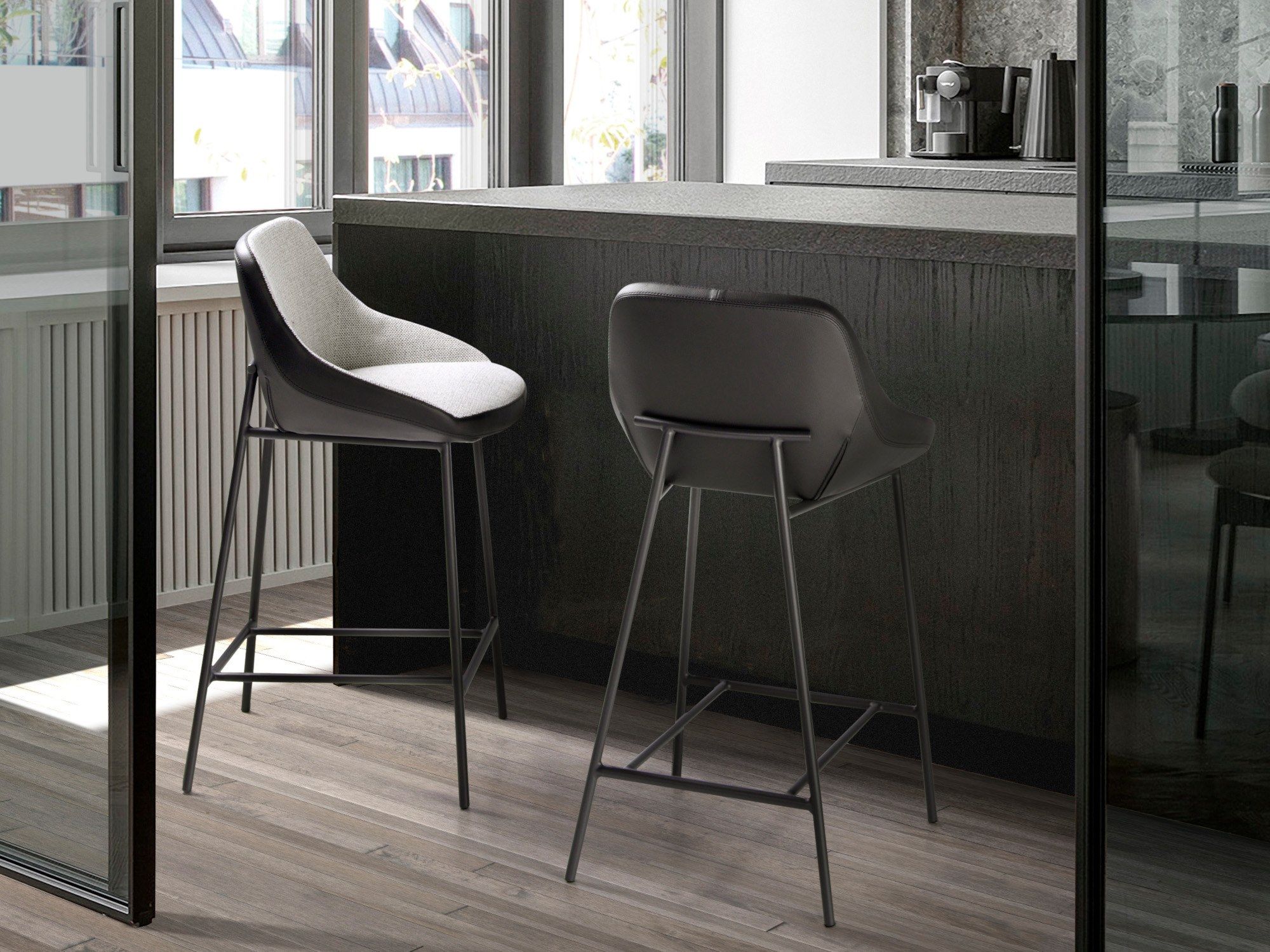 Мягкий кухонный табурет с подставкой для ног Angel Cerda New Chair ARCH-00002302 - Вид №4