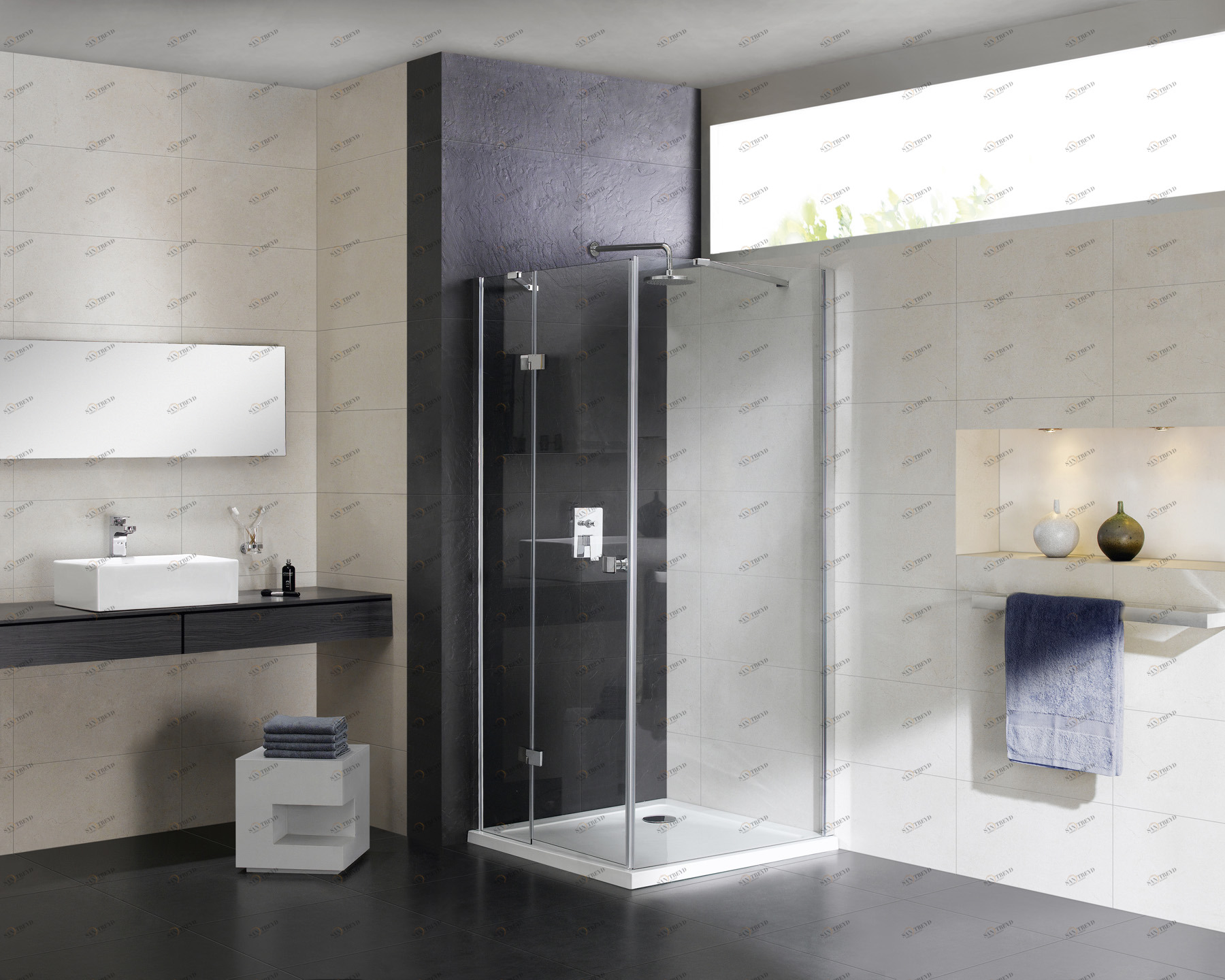 Душевой уголок CEZARES CRYSTAL-S-AH-1-100/80-C-Cr-L