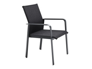 Тканевый штабелируемый садовый стул с подлокотниками