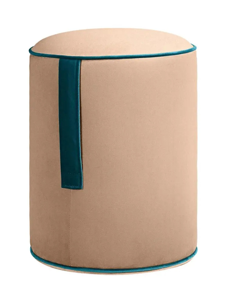 91123073 Пуф Огого обстановочка! Drum handle ankor 42x52x42 см цвет каппучино/голубой STLM-1092804