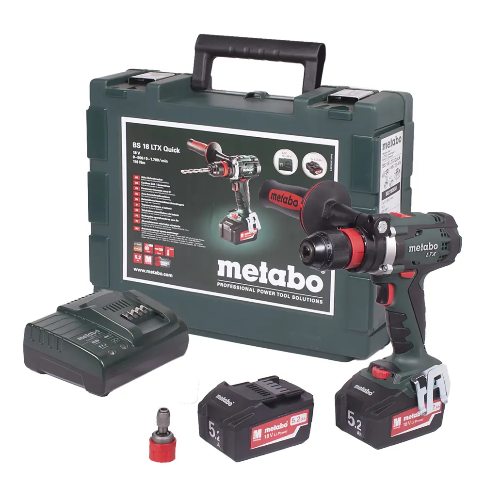 Шуруповерт Metabo BS 18 LTX Quick, Li-ion 12 В, 5,2 Ач 18119018 STLM-2195760  - Вид №3