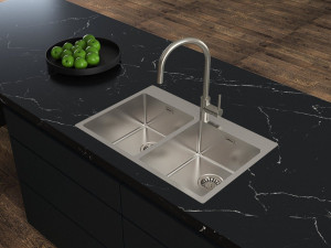 Раковина из нержавеющей стали с 2 чашами