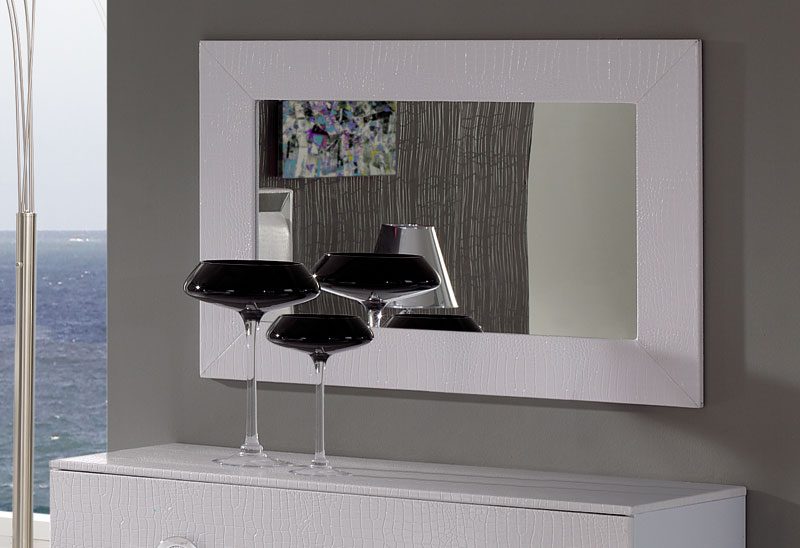 Зеркало прямоугольное настенное белое Quadro ESF ДИЗАЙНЕРСКИЕ 043885 Белый  - Вид №1