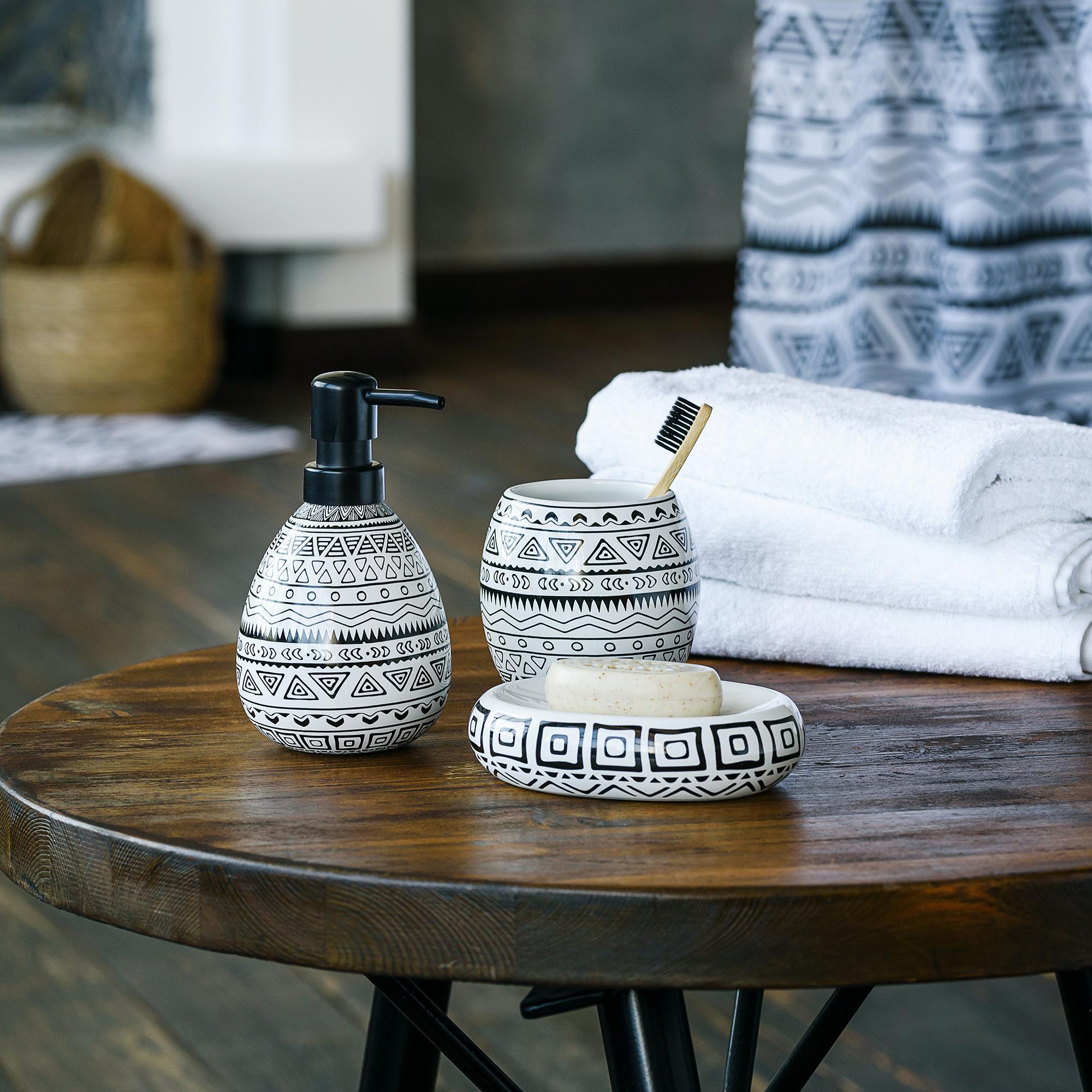 83425111 Дозатор для жидкого мыла цвет белый чёрный Nomads STLM-0041238 MOROSHKA  - Вид №6