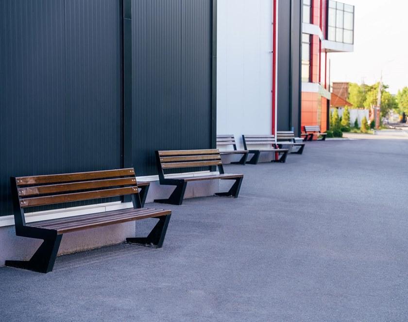 ENCHO ENCHEV - ETE Скамья из дерева и металла со спинкой  124  - Вид №3