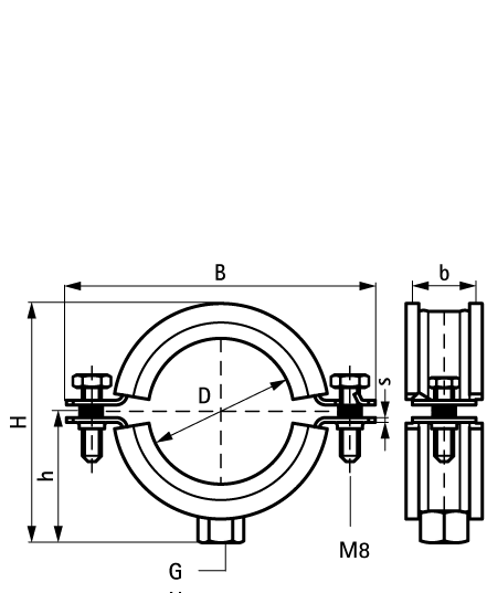 3408200 Крепление для труб  BISMAT® SL Опорные хомуты для чугунных и пластиковых вертикальных труб WALRAVEN  - Вид №1