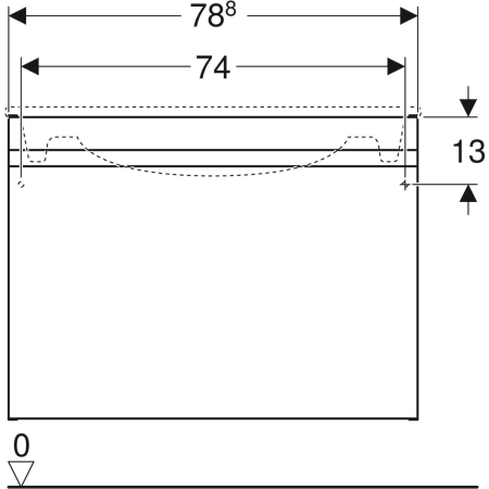 869555000 Шкафчик для встраиваемой раковины Geberit Renova Plan, с одним выдвижным и одним внутренним выдвижным ящиком Geberit  - Вид №30