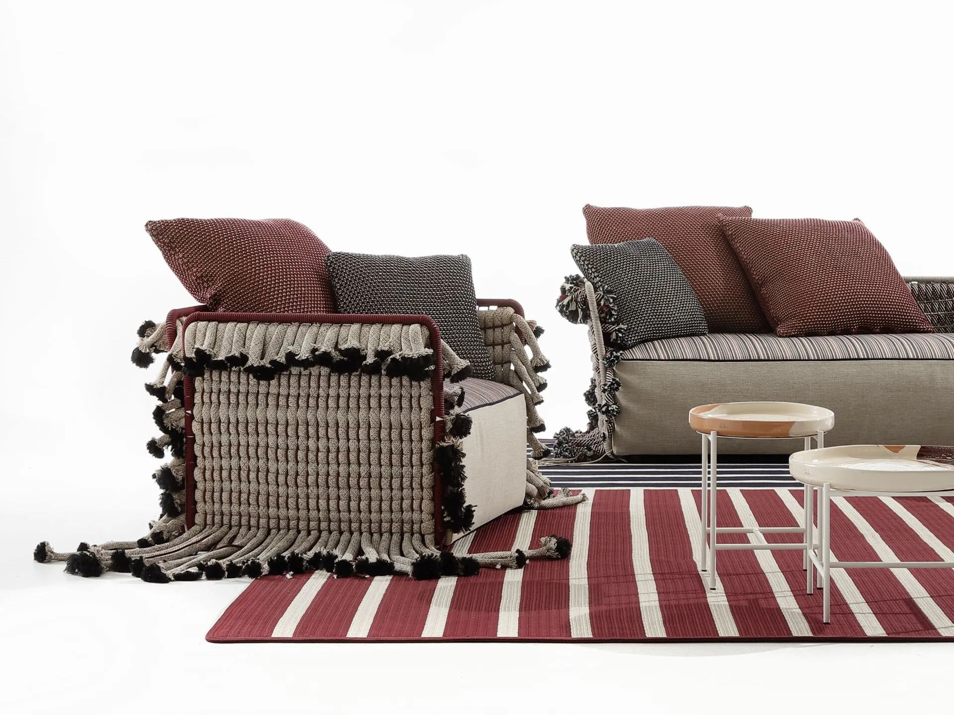 Квадратный ковер ручной работы из полосатой ткани Nodo Italia Antonio Marras + Nodo Italia ARCH-00061920 - Вид №4