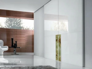 Longhi Лакированная раздвижная дверь из закаленного стекла Aluminiun chic – doors Serie 340