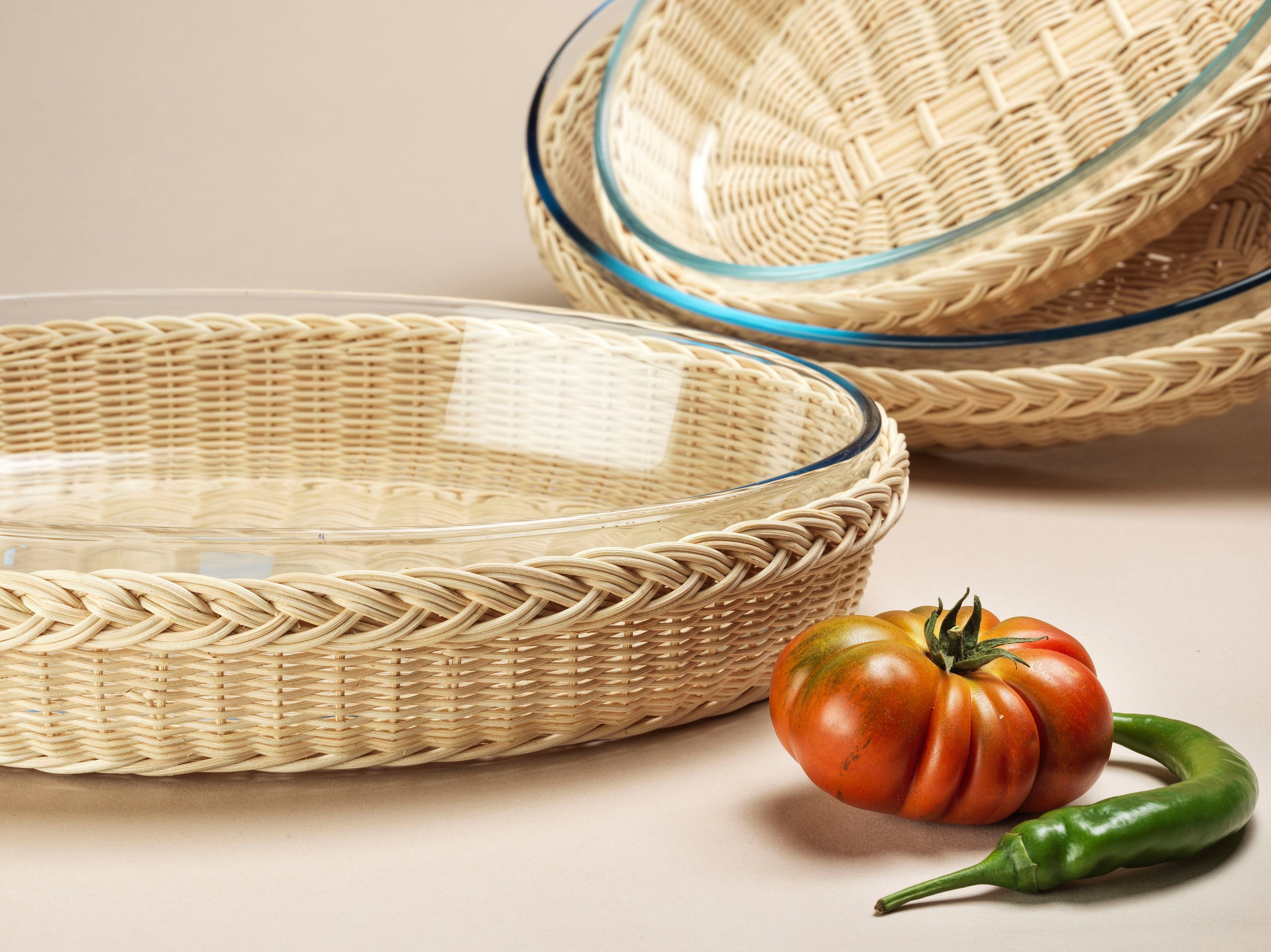 Корзина из медуллина со стеклянной жаростойкой из пирекса Mila Maurizi Mise en Place ARCH-00023900 - Вид №3