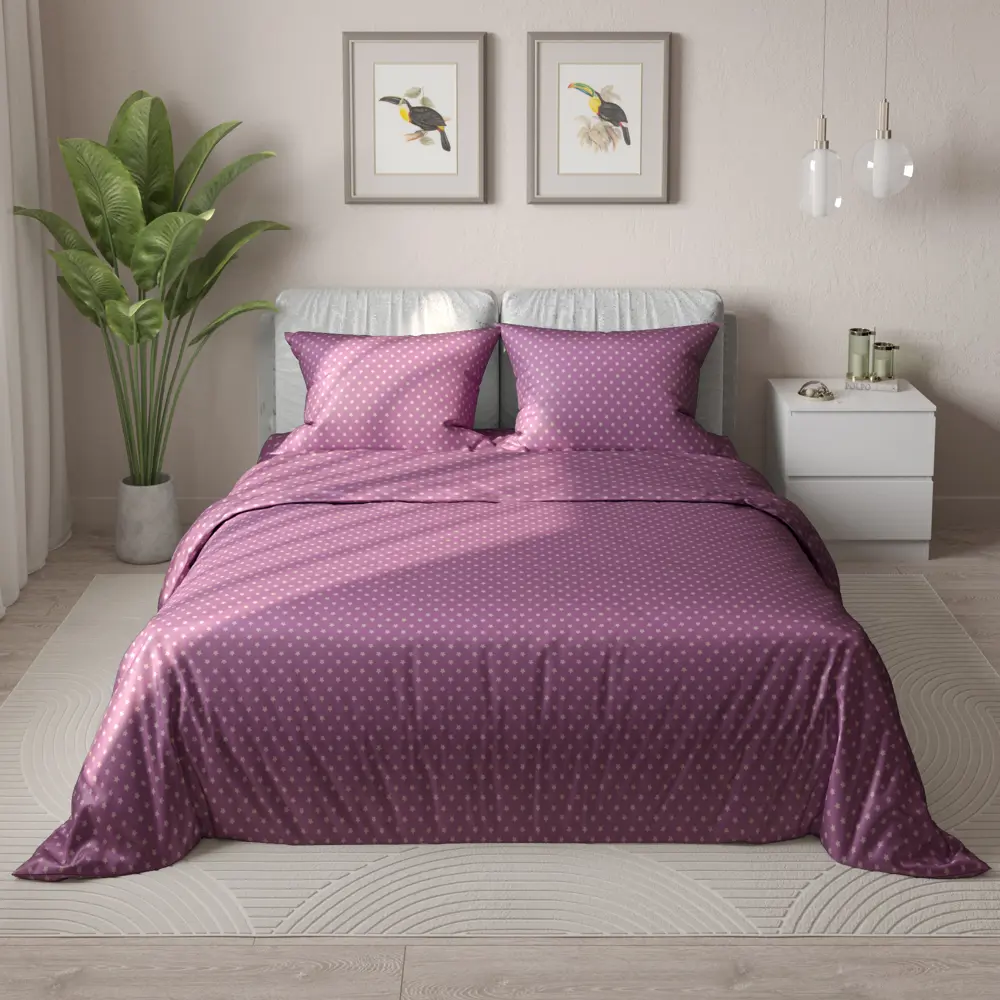 Комплект постельного белья Eclair Пьюр евро полисатин нежно лиловый STLM-2108331