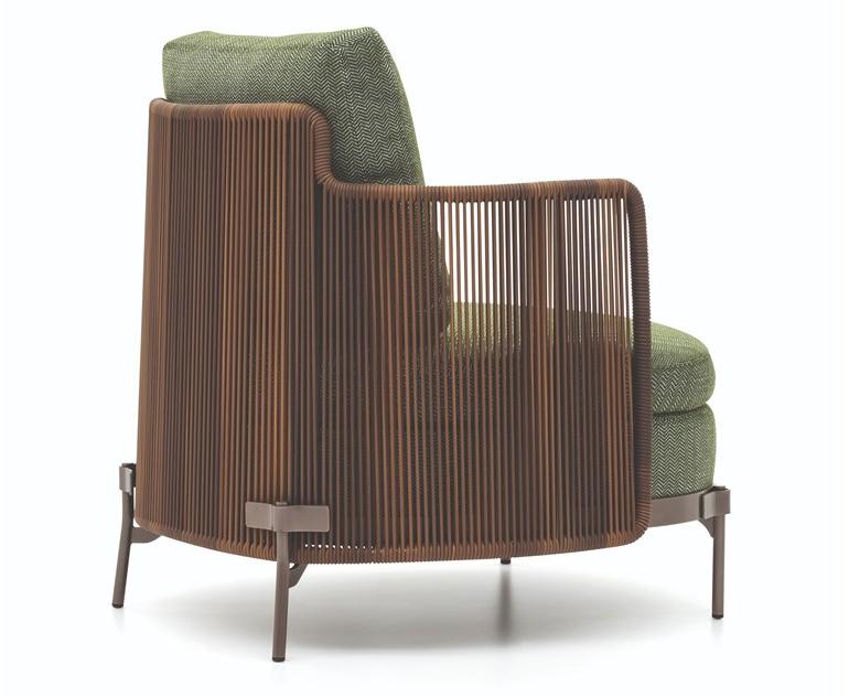 Minotti Садовое кресло из ткани с подлокотниками Tape cord outdoor sun-id-1373788 - Вид №1