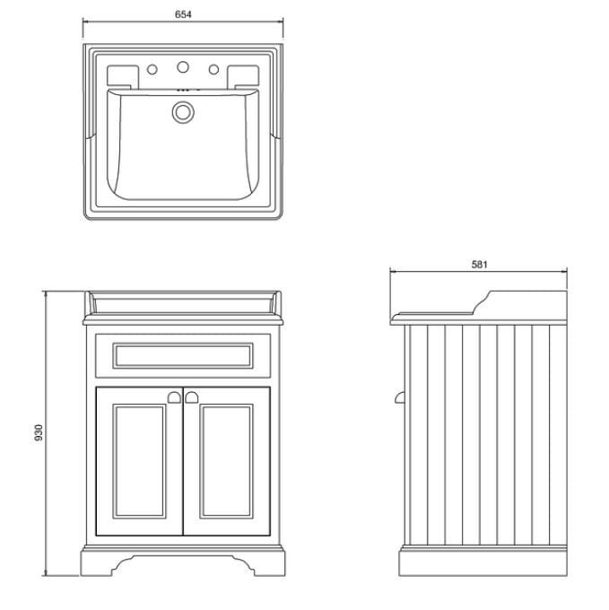 Деревянный напольный умывальник с дверцами Burlington Классическая ARCH-00022690 - Вид №10