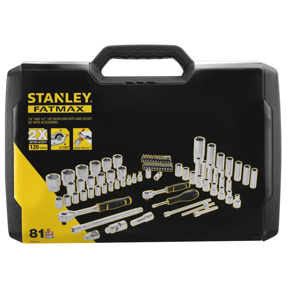 Набор торцевых головок с ключом Stanley Fatmax FMMT82826-1 1/2, 1/4 дюйма, 81 шт. 82673535 STLM-2126299  - Вид №2