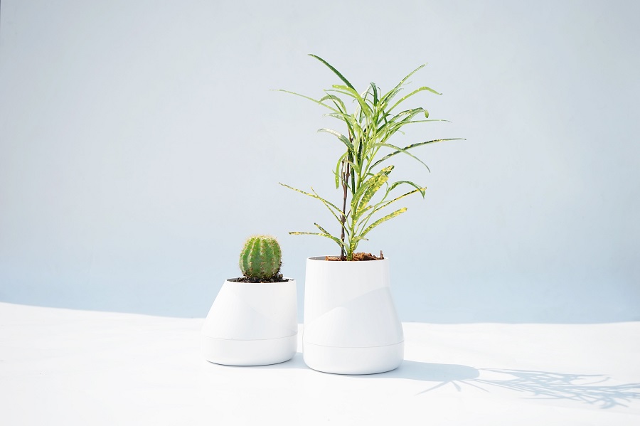 Горшок цветочный Hill Pot, маленький, белый Qualy QLX20001WH - Вид №4