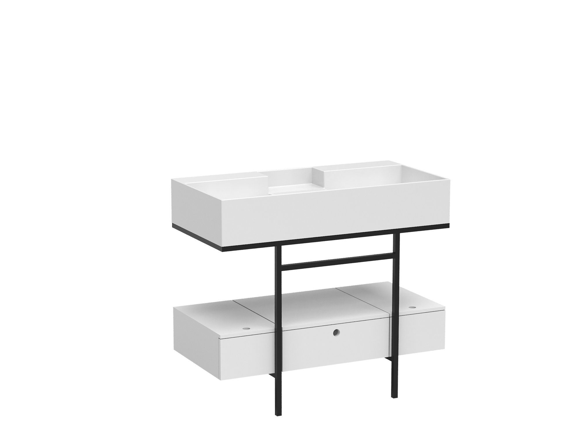 Деревянная двойная консоль для умывальника с ящиками COLAVENE Nobu ARCH-00054487 - Вид №1