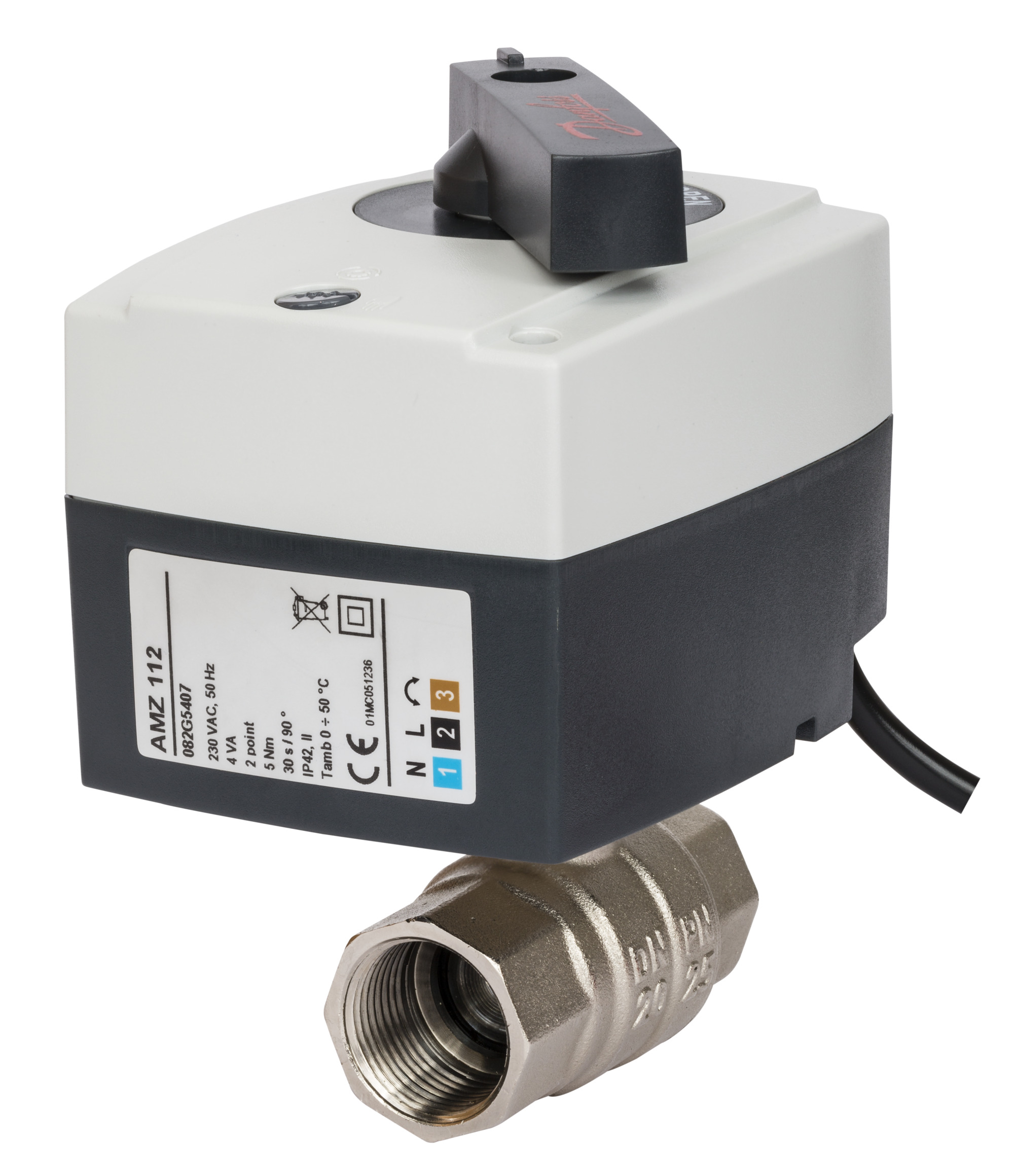Danfoss Клапаны двухпозиционные шаровые с электроприводом AMZ 112 — проходной, AMZ 113 — трехходовой AMZ 112 кран шар 2х поз Ду40 э/п 230В 082G5410  - Вид №5