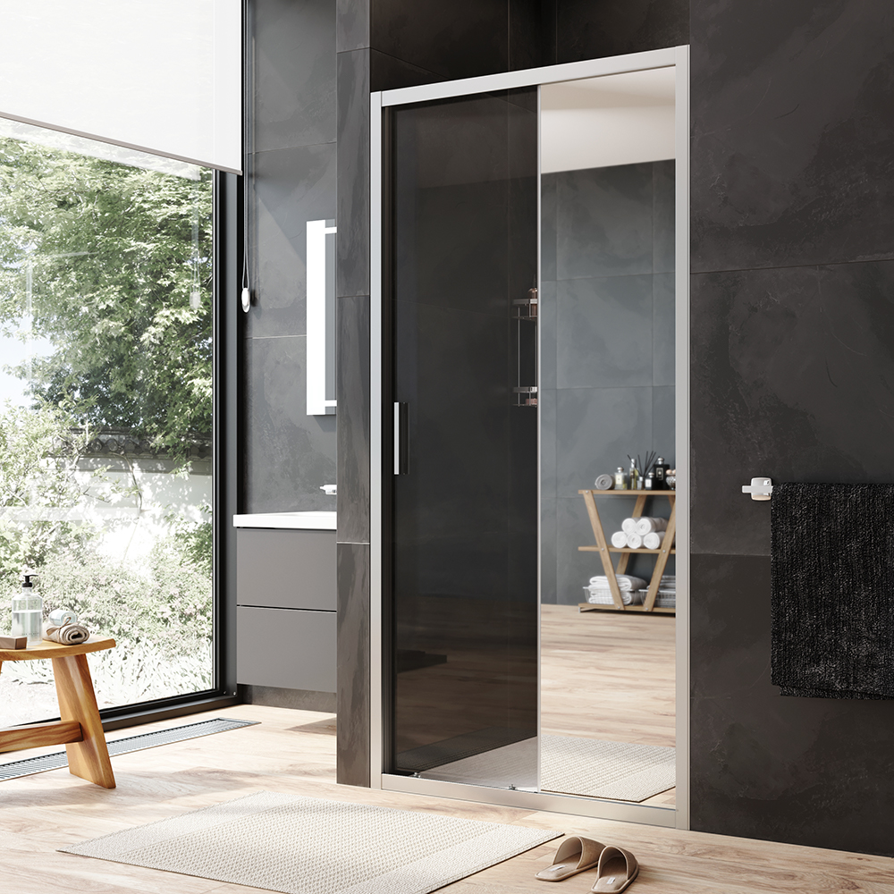 W90G-100-1-195MM Solo Дверь душевая 100х195 стекло матовое профиль матовый хром AM.PM Gem