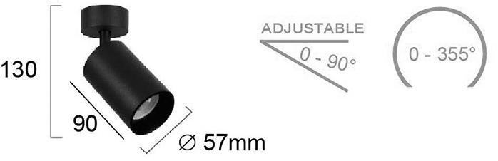 Terzo Light Регулируемый светодиодный потолочный светильник из алюминия  V4224700, v4224701  - Вид №2