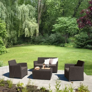 Комплект для отдыха на 4 персоны темно-коричневый Brown/Cappuccino AFINA  00-3948314 Коричневый