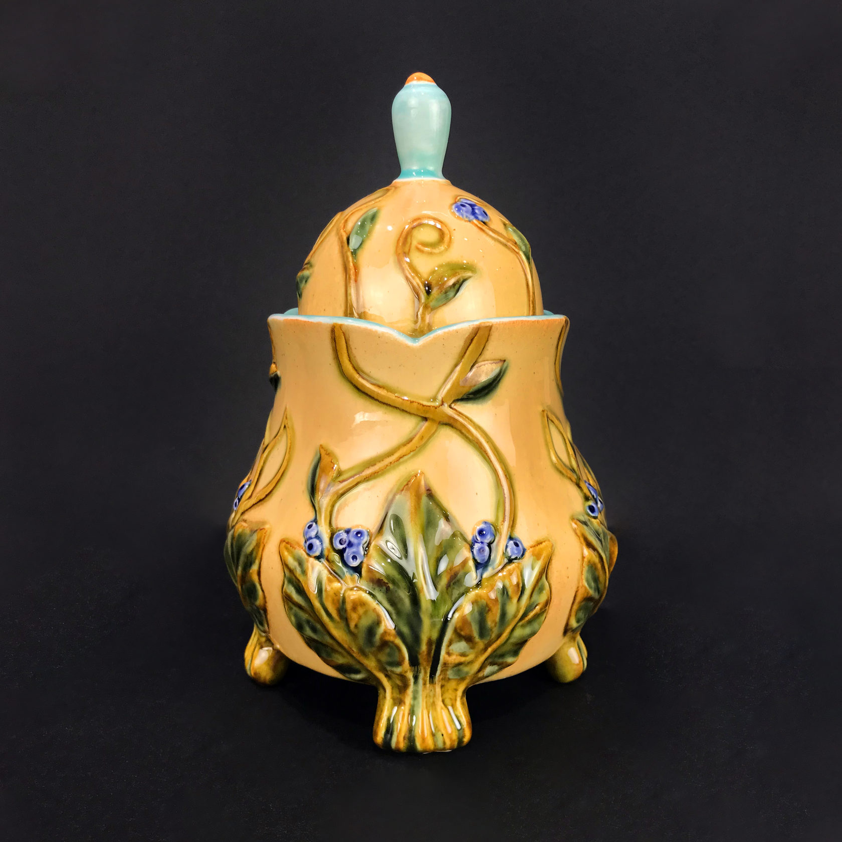 Сахарница «Летний луг» Голубой/Желтый PROVANSFAIENCE  - Вид №1