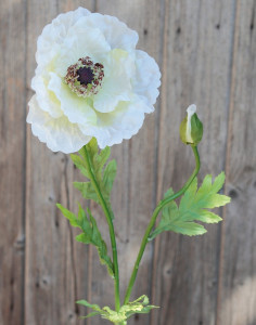 9857 778 a2 Мак искусственный, 1 цветок, 1 бутон, 73 см, бежево-белый H-andreas